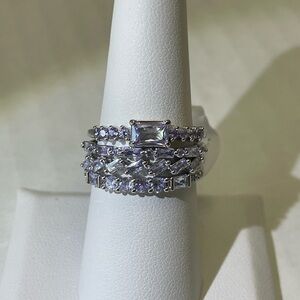 Bomb Party Delicates/RG55375'Named After No One' Lavender Topaz Rhodium-SZ 8 NIB
